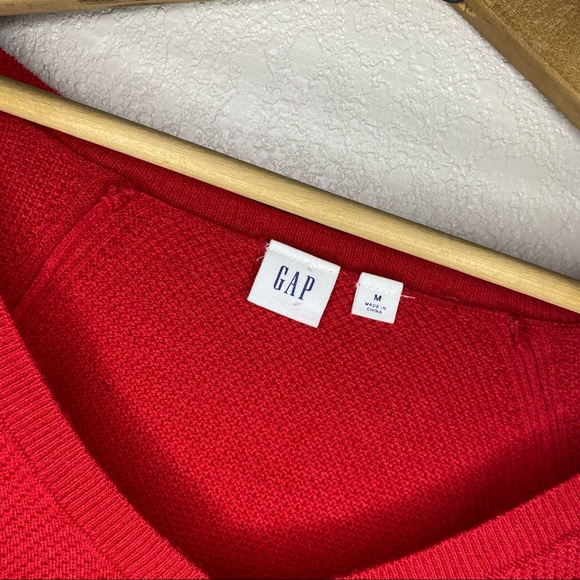 Gap Red Knit V Neck Long sleeve Sweater Blouse - Picture 3 of 6